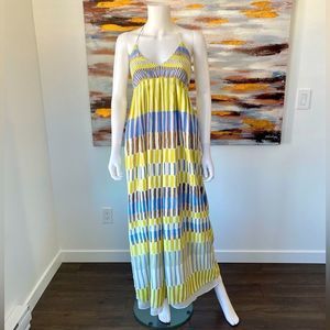 MASSIMO DUTTI Silk Halter Maxi Dress